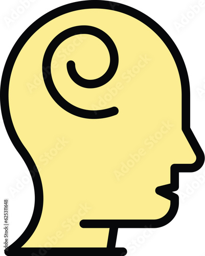 Dizzy confused icon outline vector. Vertigo motion. Anxiety stress color flat