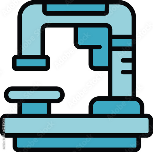 Lab microscope icon outline vector. Laboratory research. Chemistry test color flat