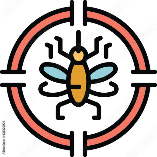Chemical insect icon outline vector. Control spray. Pest sprayer color flat