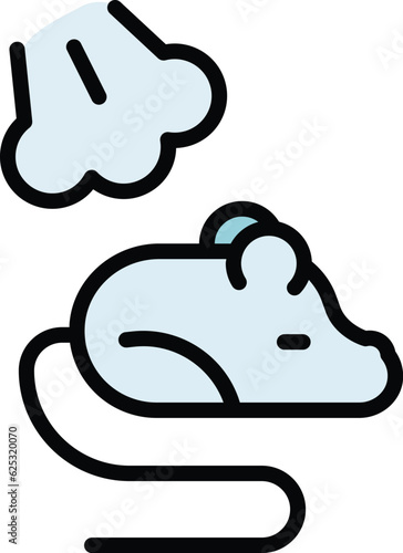 Spraying rat icon outline vector. Pest control. Pesticide spray color flat