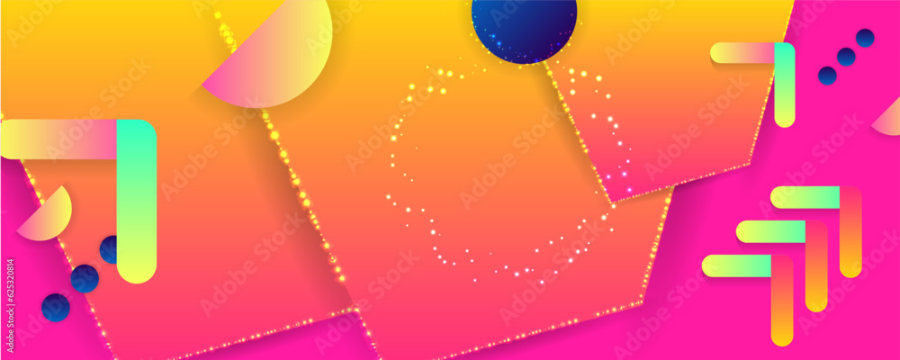 Geometric Glitter Pink Barbie style Luxury golden line background in 3d abstract style