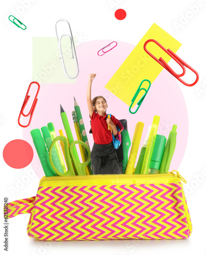 Pencil case with different ...