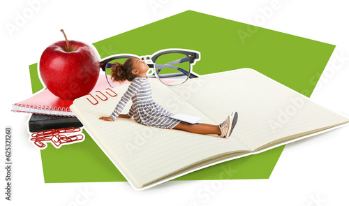 Notebooks with paper clips,...