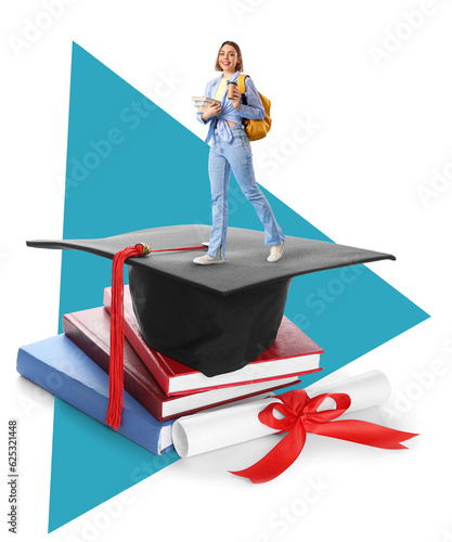 Diploma with red ribbon, gr...