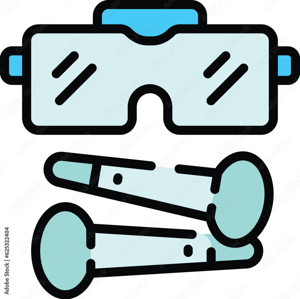 Vr platform tools icon outline vector. Digital virtual tour. 360 game color flat Vr platform tools icon outline vector. Digital virtual tour. 360 game color flat