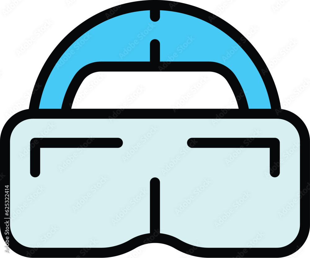 Vr headset icon outline vector. Virtual platform. Digital reality color flat Vr headset icon outline vector. Virtual platform. Digital reality color flat