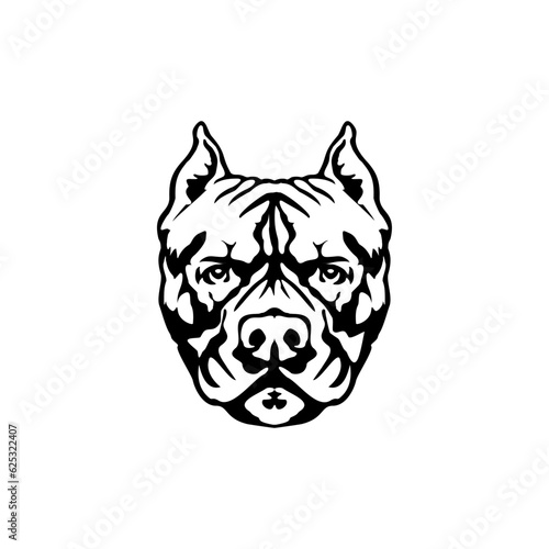 pitbull dog face vector art design