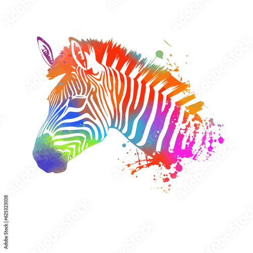 Colored zebra object . T-shirt print. Vector illustration. © Мария Неноглядова