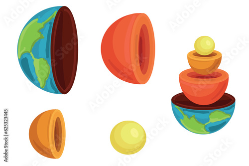 Earth Layers vector illustration. Earth layers vector for school, education books