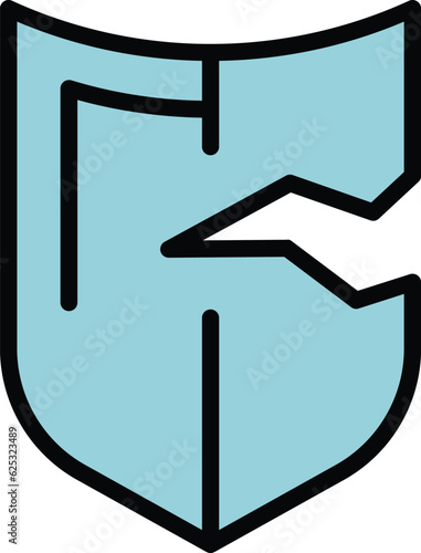 Fraud theft icon outline vector. Stop secure. Cyber key color flat