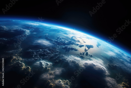 Cloud earth in space 
