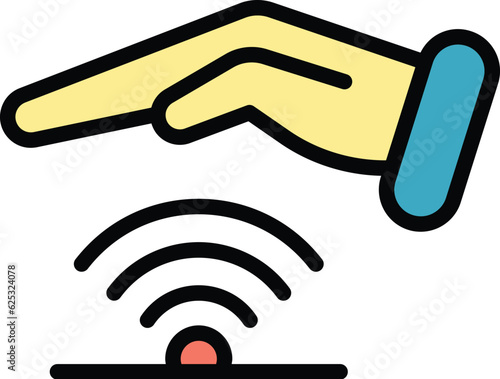 Secured wifi icon outline vector. Stop secure. Fraud money color flat