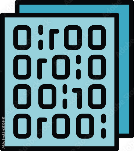 Identity system icon outline vector. Stop fraud. Secure key color flat