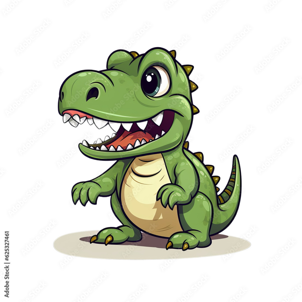 Fototapeta premium a cheerful cartoon dinosaur with a contagious smile