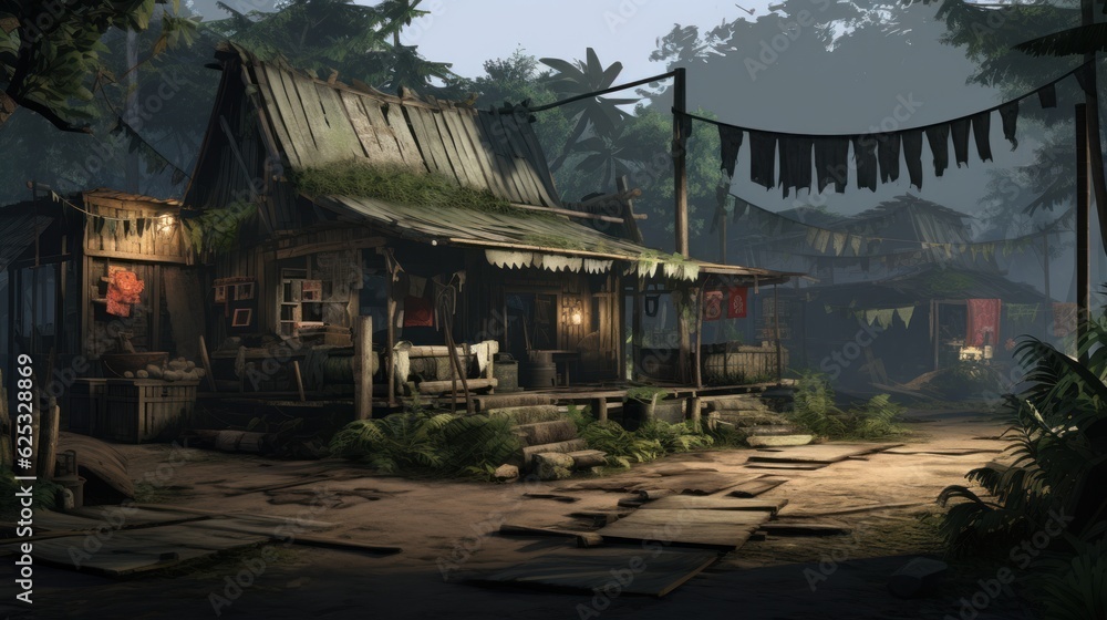 A climatic place with survival theme game art A climatic place with survival theme game art