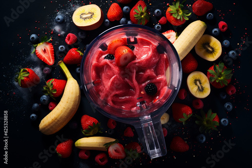 Smoothie Banana Strawberry Kiwi Blueberry Healthy Recipe