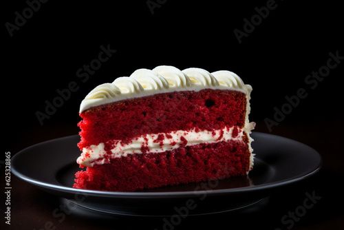 Red Velvet Cake on Black Background