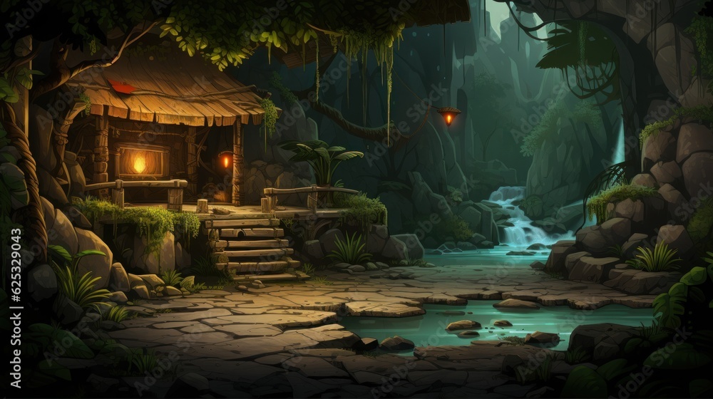 Obraz premium A climatic place with survival theme game art