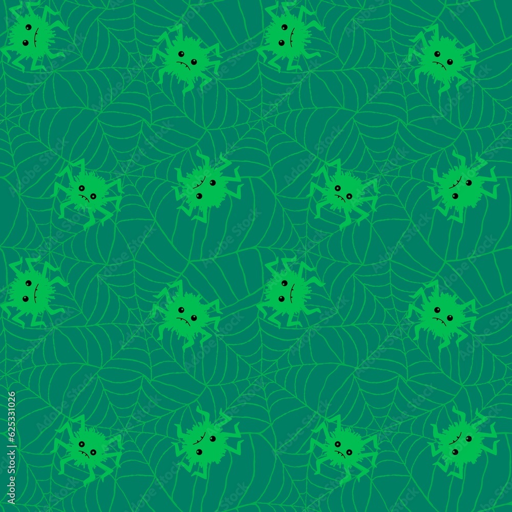 Cartoon Halloween seamless web and spider pattern for wrapping paper and fabrics and kids clothes Cartoon Halloween seamless web and spider pattern for wrapping paper and fabrics and kids clothes