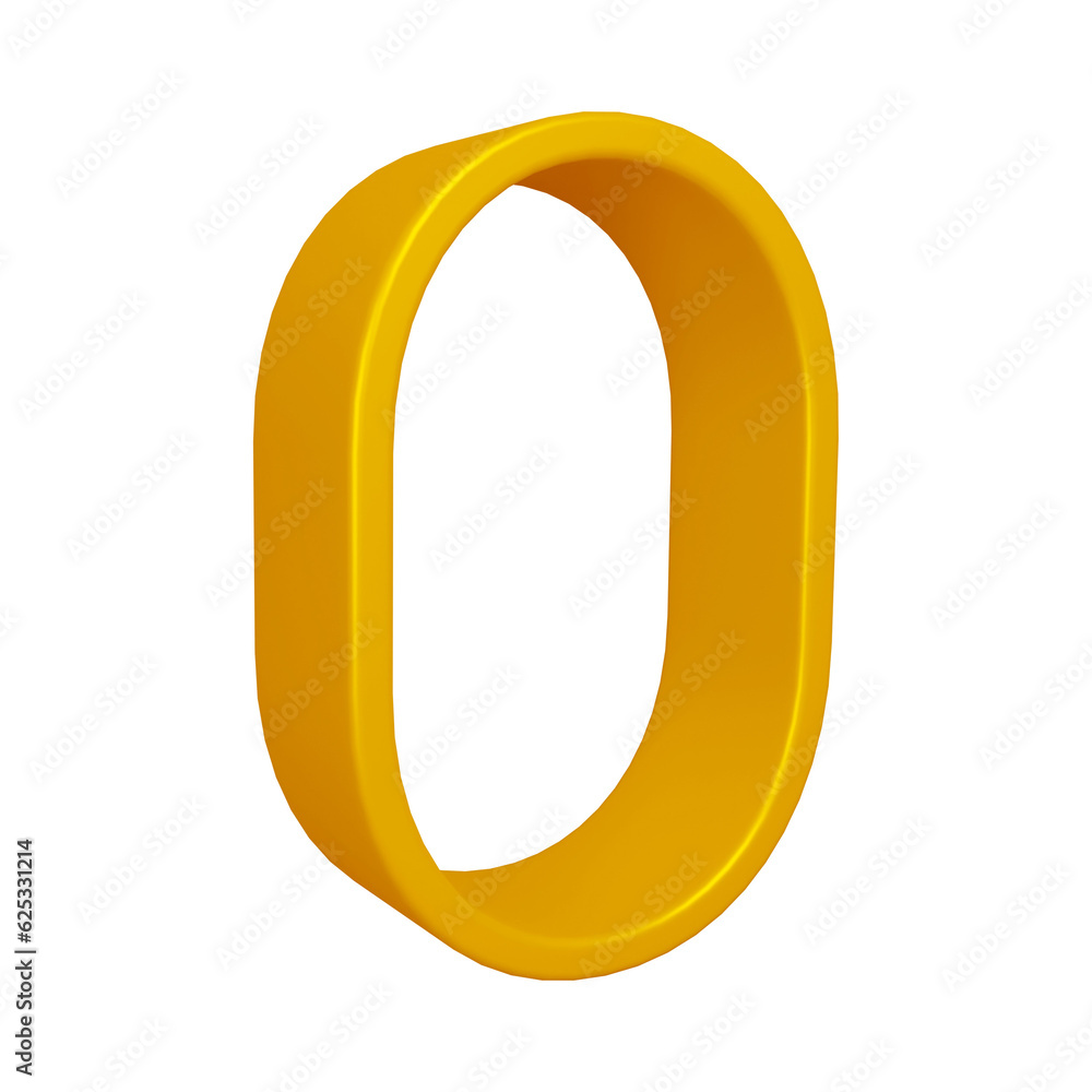 3D golden alphabet letter o for education and text concept 3D golden alphabet letter o for education and text concept