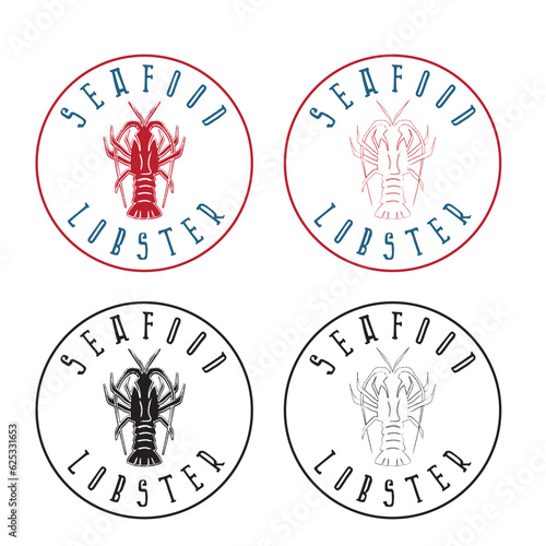 lobster rounded label vector design