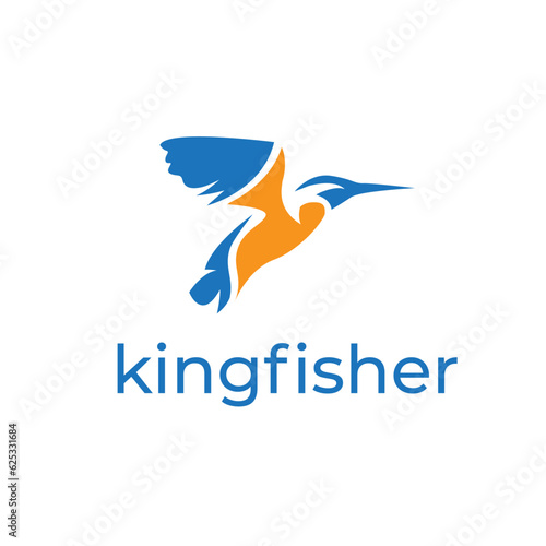 kingfisher bird simple vector illustration