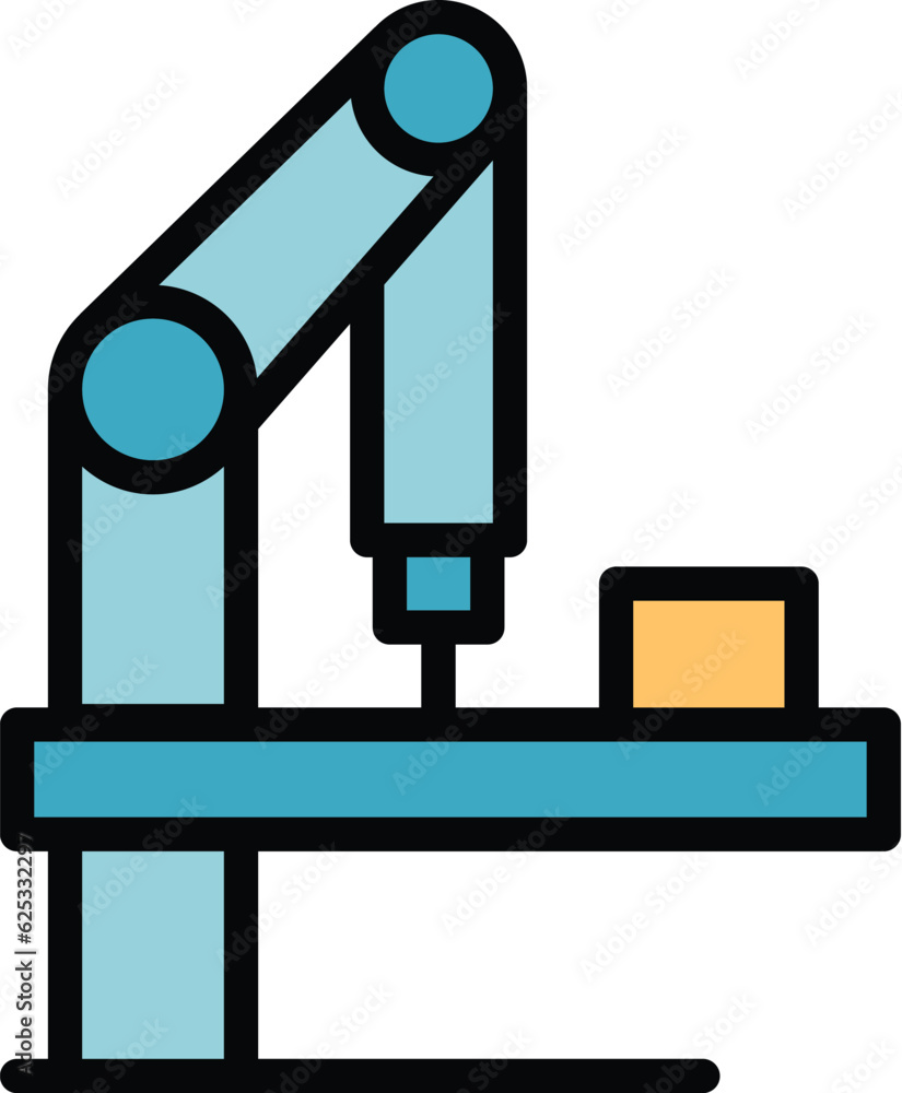 Industrial robot icon outline vector. Industry arm. Factory hand color flat