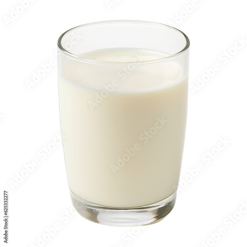 a glass of milk on a clean white background