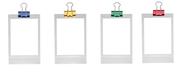 Polaroid Photo frames with colored bracket
