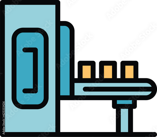 Factory output icon outline vector. Production process. Industry system color flat