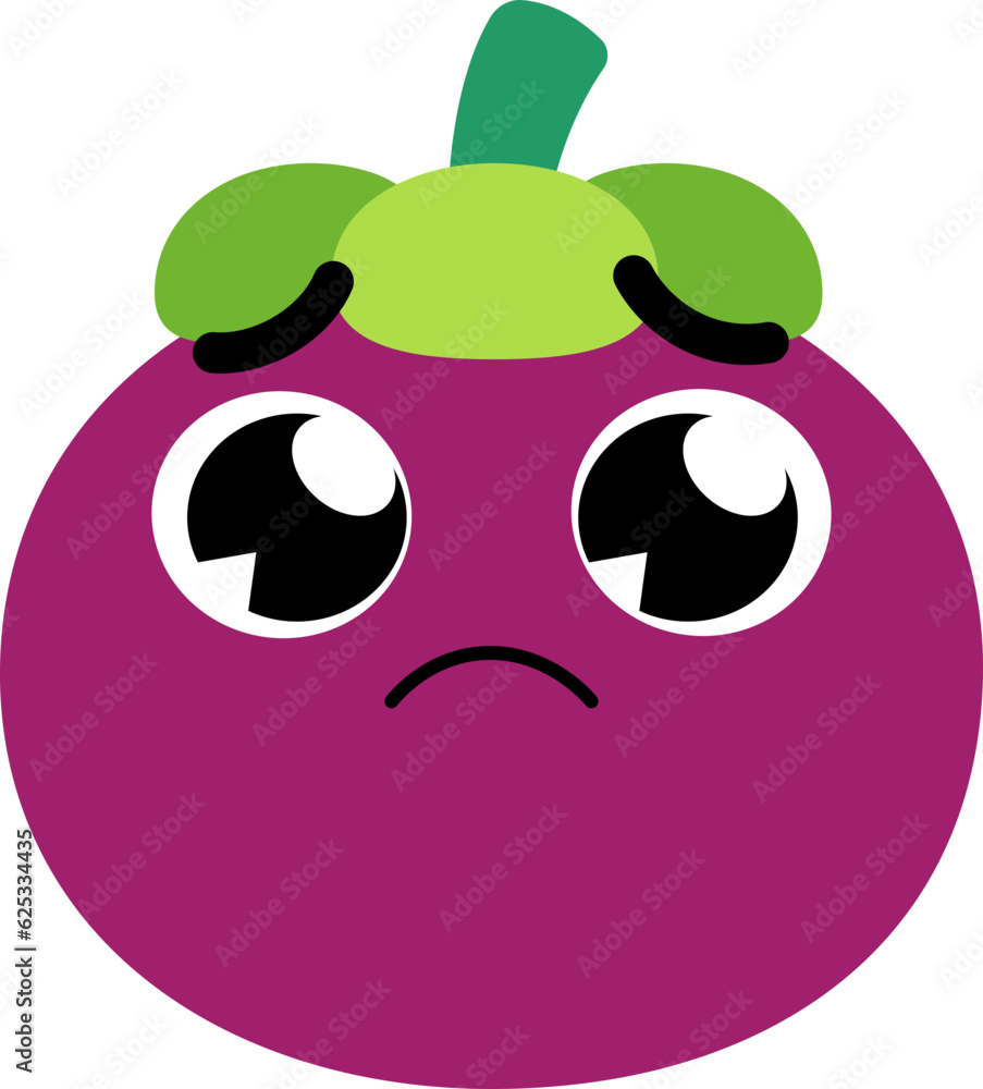 Obraz premium Mangosteen Face Over Sad
