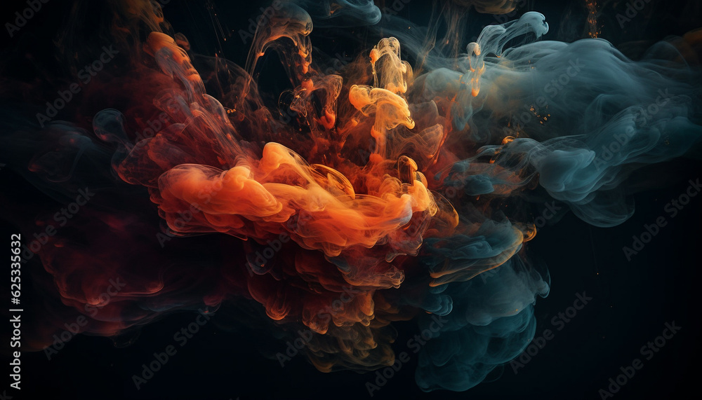 Obraz premium Abstract multi colored design exploding in vibrant colors and chaotic motion generated by AI