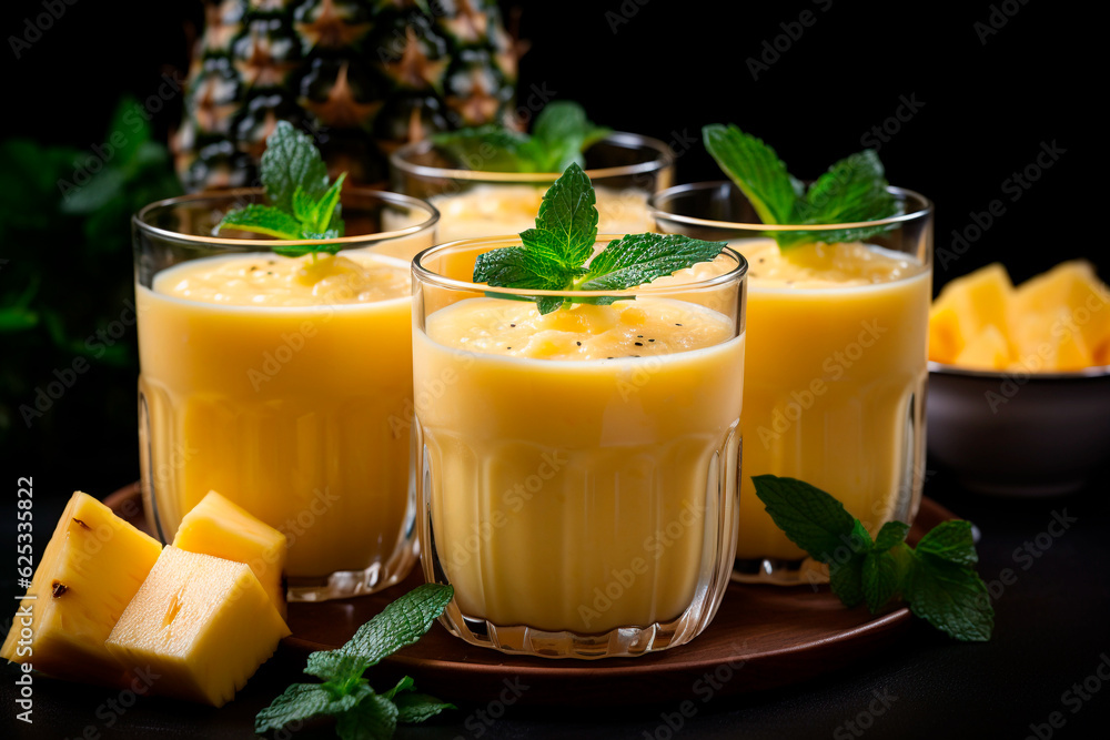 pineapple mango smoothie. Generative AI pineapple mango smoothie. Generative AI
