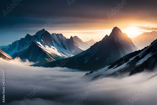 sunrise in the mountains