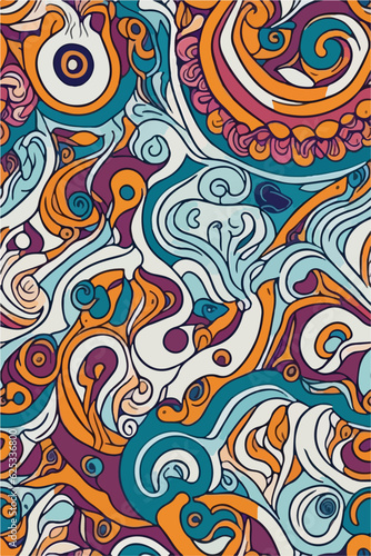 Seamless Geometric Swirl Pattern Backgrounds