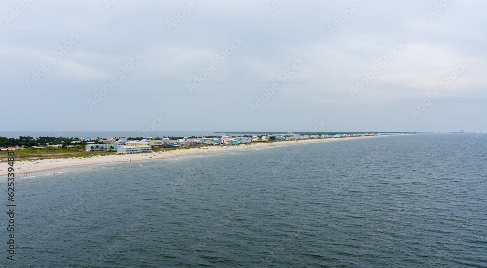 Fort Morgan, Alabama beach at sunset in july