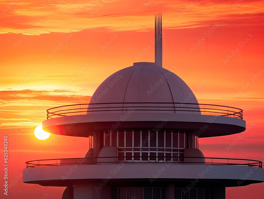 The sun casts a warm, golden glow as it descends below the horizon ...