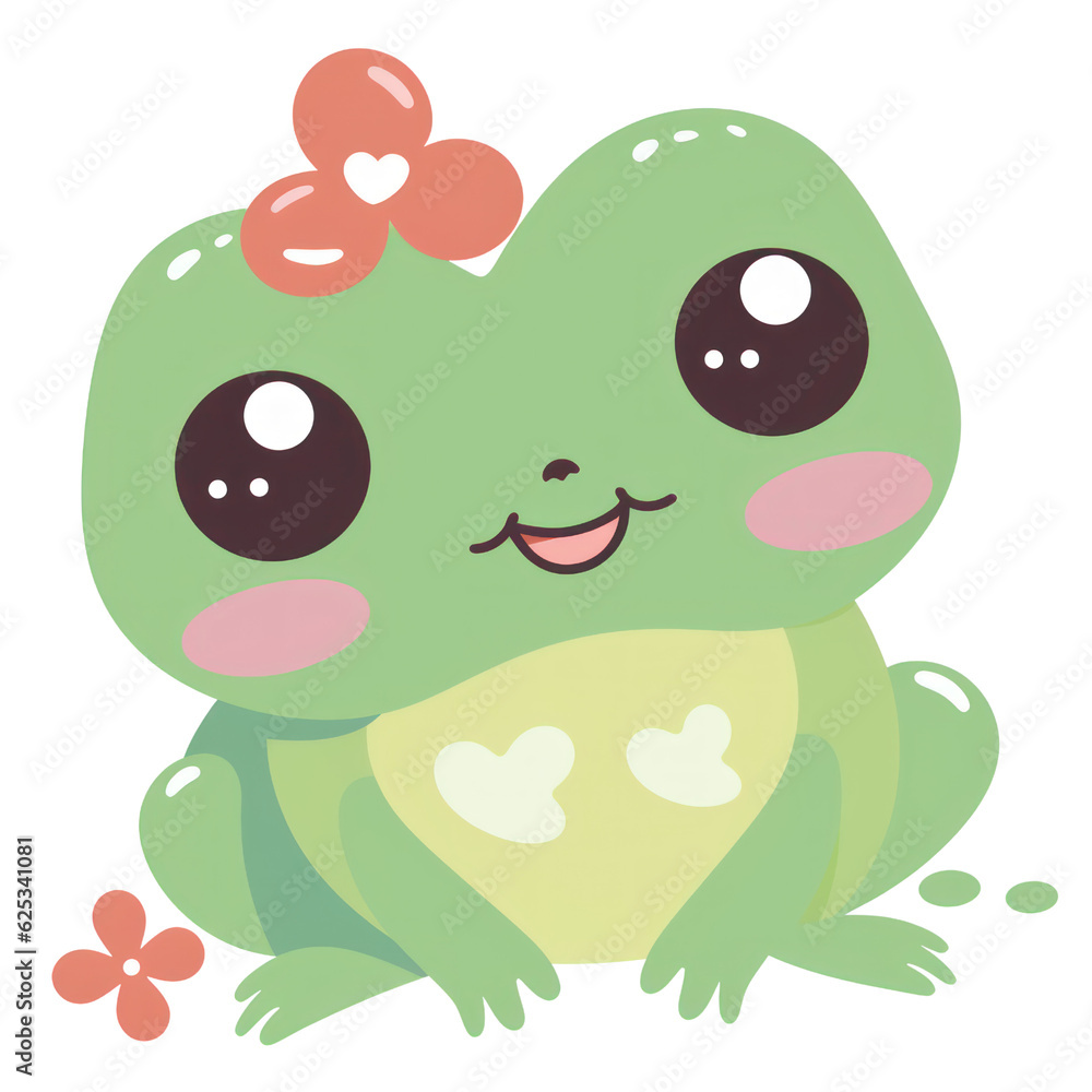 Obraz premium Kawaii Cute Frog
