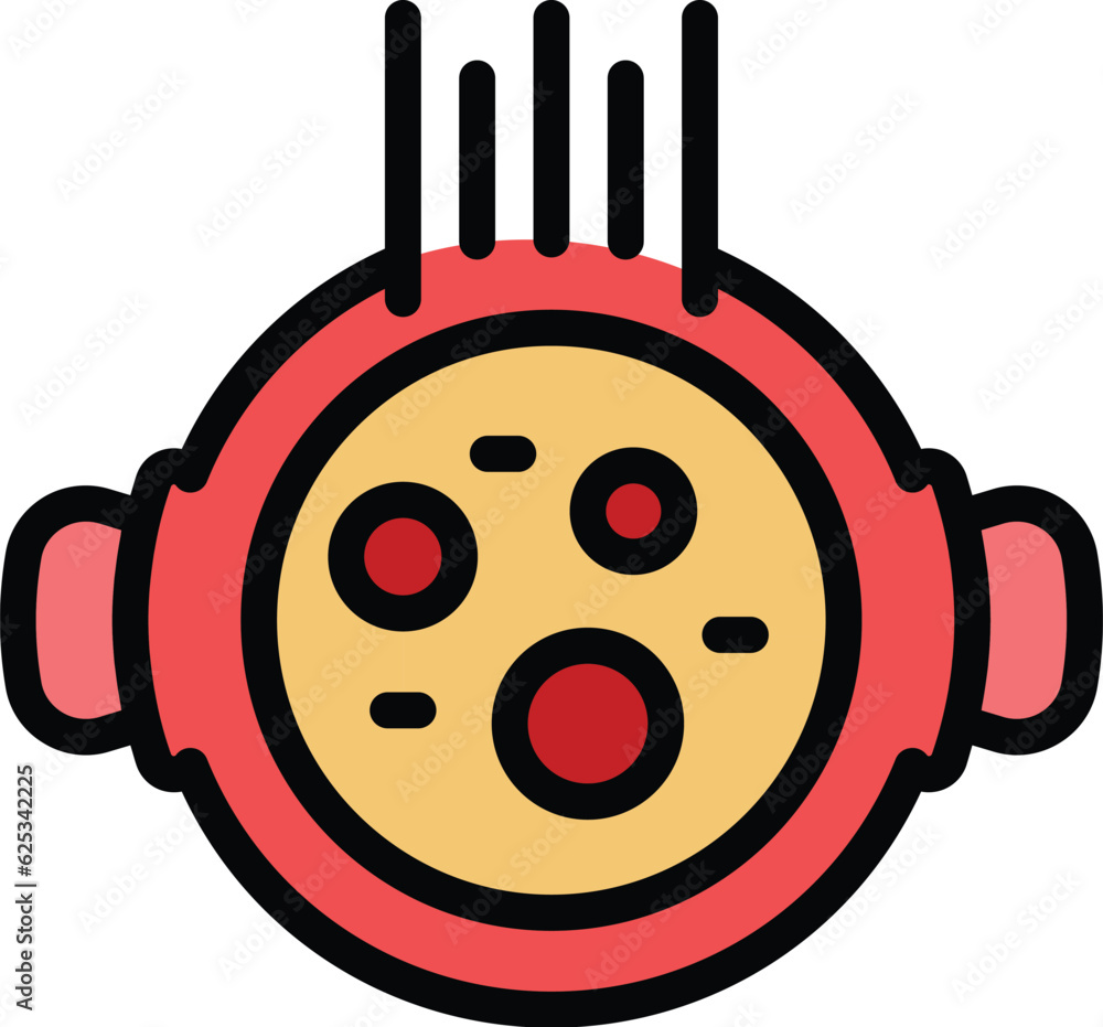 Obraz premium Lentil cream soup icon outline vector. Homemade broth. Mushroom bowl color flat