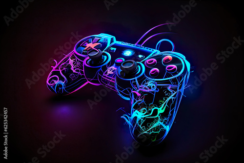 abstract video game controller artwork