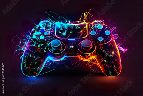 abstract video game controller artwork