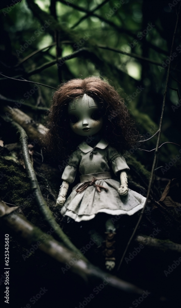 lost child concept. dirty old doll lost child concept. dirty old doll
