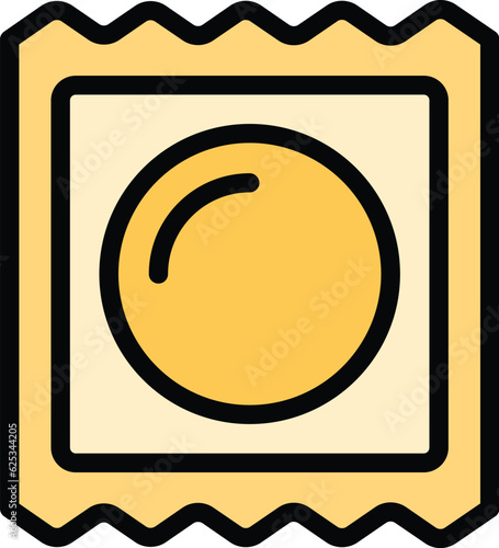 Condom contraceptive icon outline vector. Contraception method. Birth control color flat