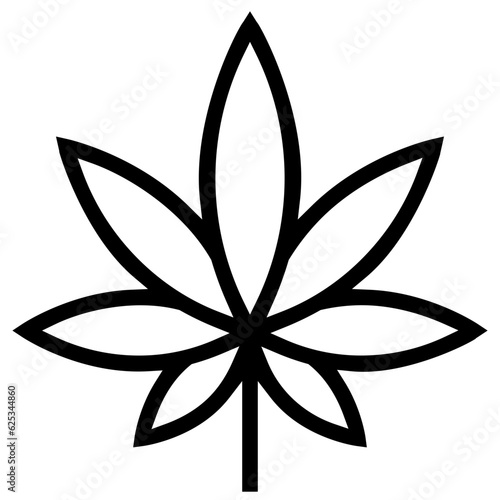 Marijuana icon. A single symbol with an outline style
