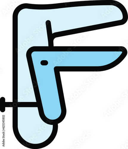 Gynecology tool icon outline vector. Medical room. Woman health color flat