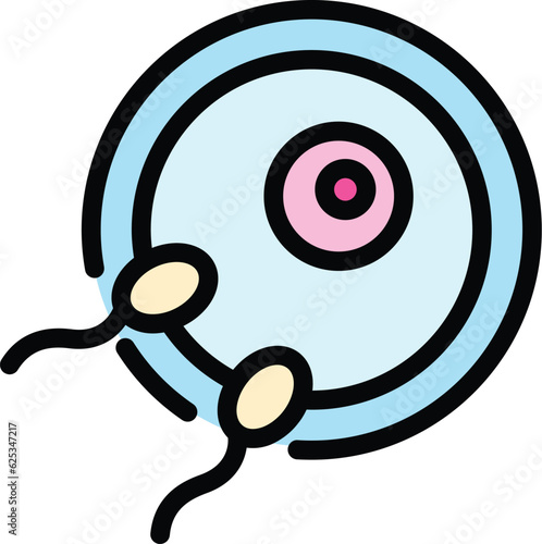 Human reproduction icon outline vector. Reproductive system. Embryo anatomy color flat photo