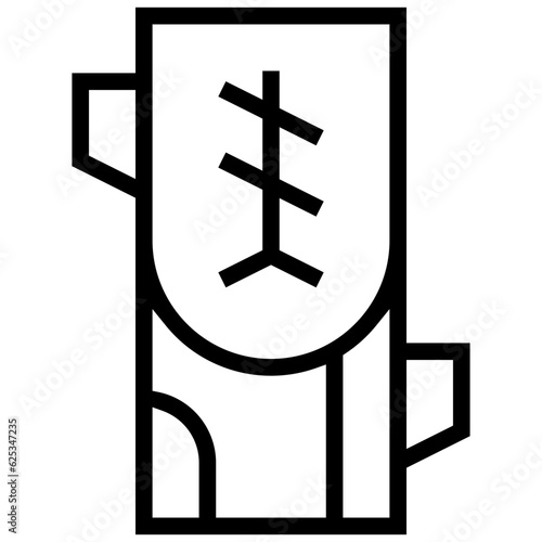ogham icon. A single symbol with an outline style photo