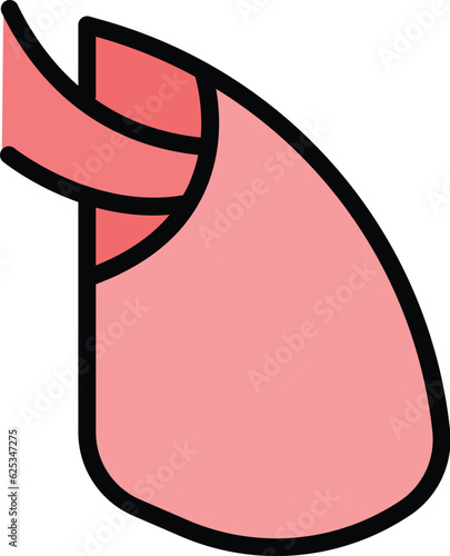Fluorography icon outline vector. Patient xray. Cancer lung color flat