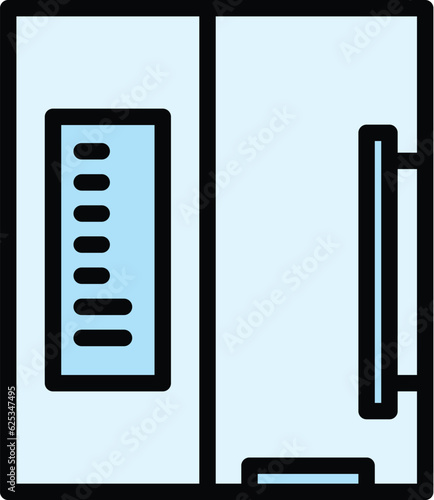 Xray equipment icon outline vector. Patient cancer. Roentgen hospital color flat