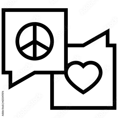 pacifism icon. A single symbol with an outline style
